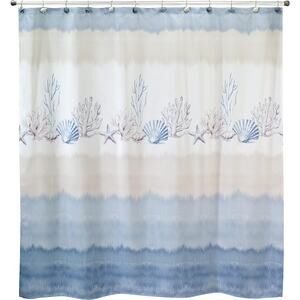 Avanti Linens Fabric Shower Curtain, Seashell Design